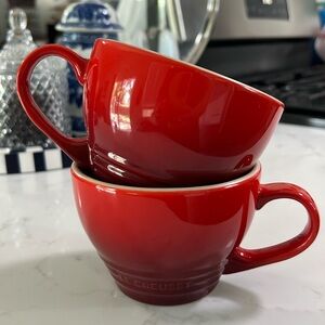 Set of (2) bistro mugs cerise